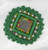 Sew On Mirror Crochet Beaded Applique Green 2"