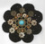 Sew On Crochet Applique Beaded Black 3 1/8"