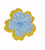 Yellow & Blue Sparkle Layered Flower Embroidered Iron on applique