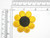 Daisy Patch 1 7/8" Yellow & Black Iron On Embroidered Applique