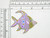 Studded Purple Fish Iron On Patch Applique 

 Embroidered with Rayon and Metallic Variegated Threads with Rhine stud Detailing

 Measures 2 1/2 " across x 2 1/4" high approximately