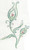 Rhinestud Applique - Flower Spray Green Teal & Gold