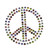 Rhinestud Applique - Peace Symbol