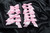 Satin ribbon Bow 3" x 2 1/2"  Pink 12 Pack