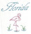 Rhinestud Applique - "Florida" with Flamingo