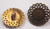 Button 1" (25mm) Aged Bronze with Swirl Pattern - Per Piece