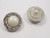 Button 13/16" (20mm)  Silver Fancy Rope with Pearlised Center  - Per Piece