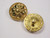 Button 7/8" (22mm) Gold with Floral Detail  - Per Piece