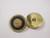 Button 3/4" (19mm) Gold with Black Circle detail - Per Piece