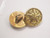 Button 5/8" (15.8mm) Gold Fancy Star Center  - Per Piece