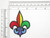 Fleur De Lys Pride rainbow color Iron On Patch Applique - 3" high (75mm) x 2 3/16" wide (55mm)