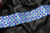 Jacquard Ribbon 2 5/8" Triangles Blue & Turquoise Per Yard
