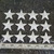 Star 1 1/2" (38.1mm) White Embroidered Iron On Applique 12 Pack