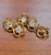 Gold Metal Knot Button with Faux Gem 15.9mm  5 pieces