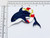 Life Saver Dolphin Patch Iron On Embroidered Applique 4.25" X 4"