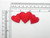 Red Triple Hearts  Patch Embroidered Iron On  Applique  25 Pack