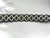 Braid 7/8" 22mm Black Leather & Gray Fancy Diamond Trim Selling By The Yard