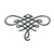 Black Decorative Swirl Tattoo style Iron On Patch Applique 6 1/4" across x 3 3/4" high