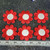 Daisy Red & White 2" 50mm iron on Applique 6 Pack