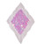 Sequin Applique Holographic Pink Diamond on Sheer