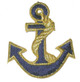 Navy Anchor Gold Rope. - Patchwork Panda Trims