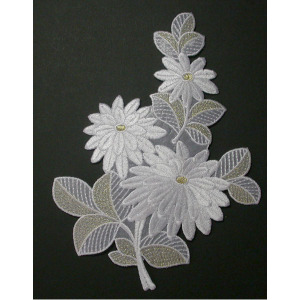 Large White Daisy - Flower - Iron on Applique/Embroidered Patch