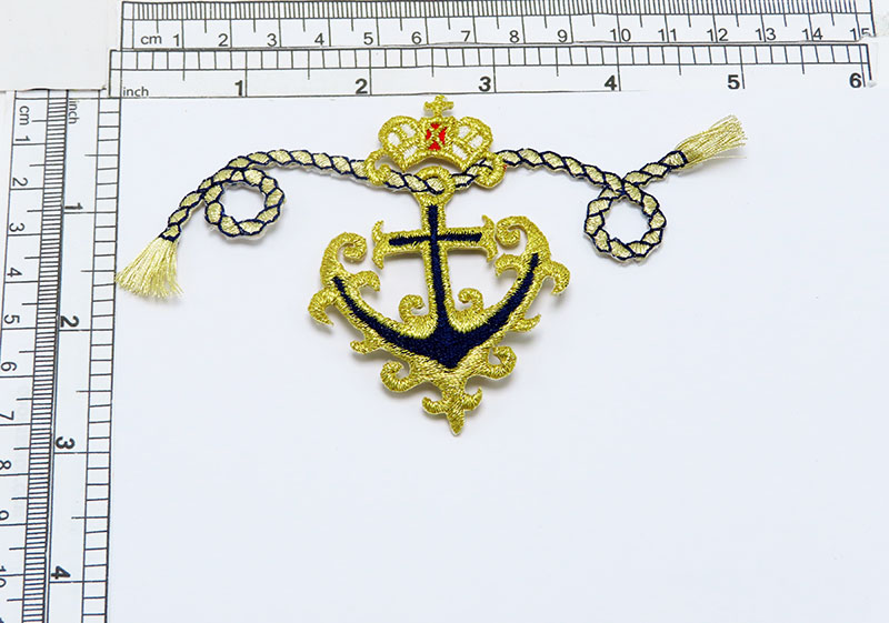 Anchor & Crown on Rope Nautical Patch