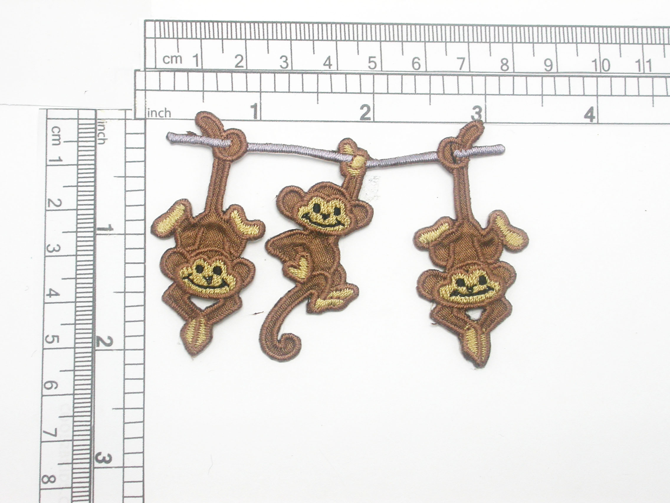 Monkeys Patch Hanging Out Embroidered  Iron On Applique