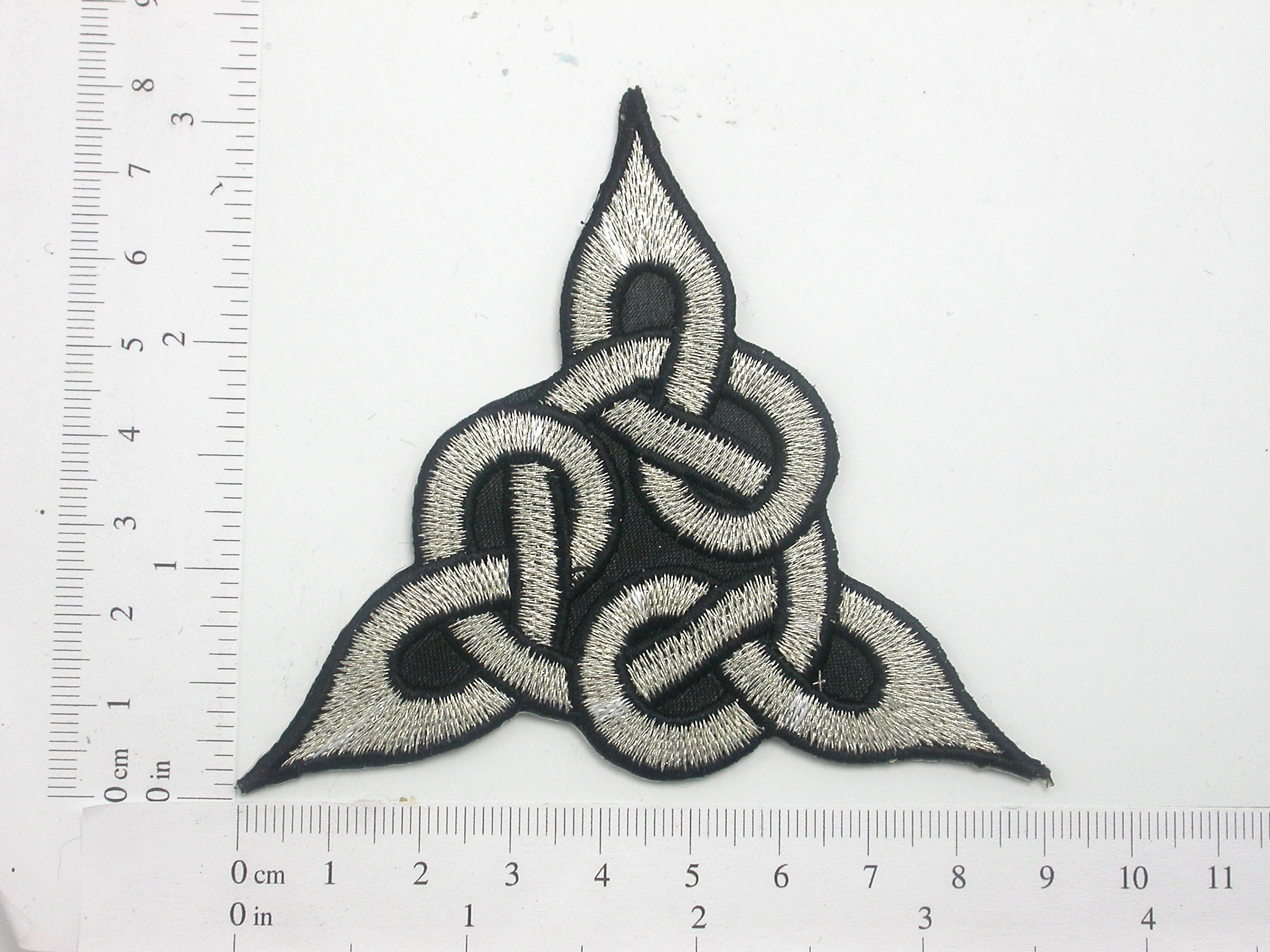 Silver and Black Celtic Cross Patch