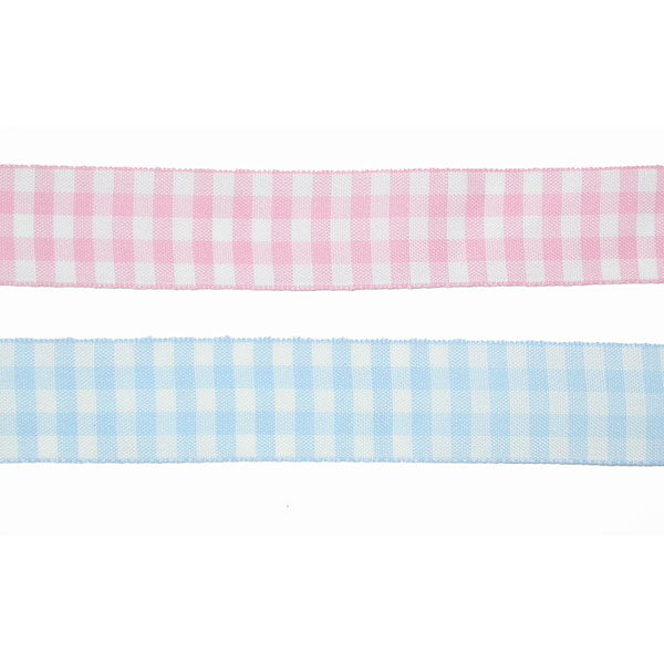 Plaid Gingham Ribbon 7/8 Pink