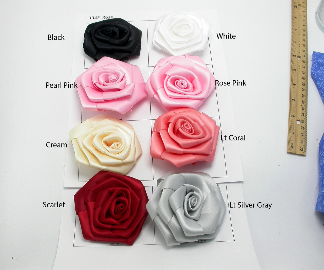 Flat Ribbon Rose - 3 1/2(89mm) Wide Approx