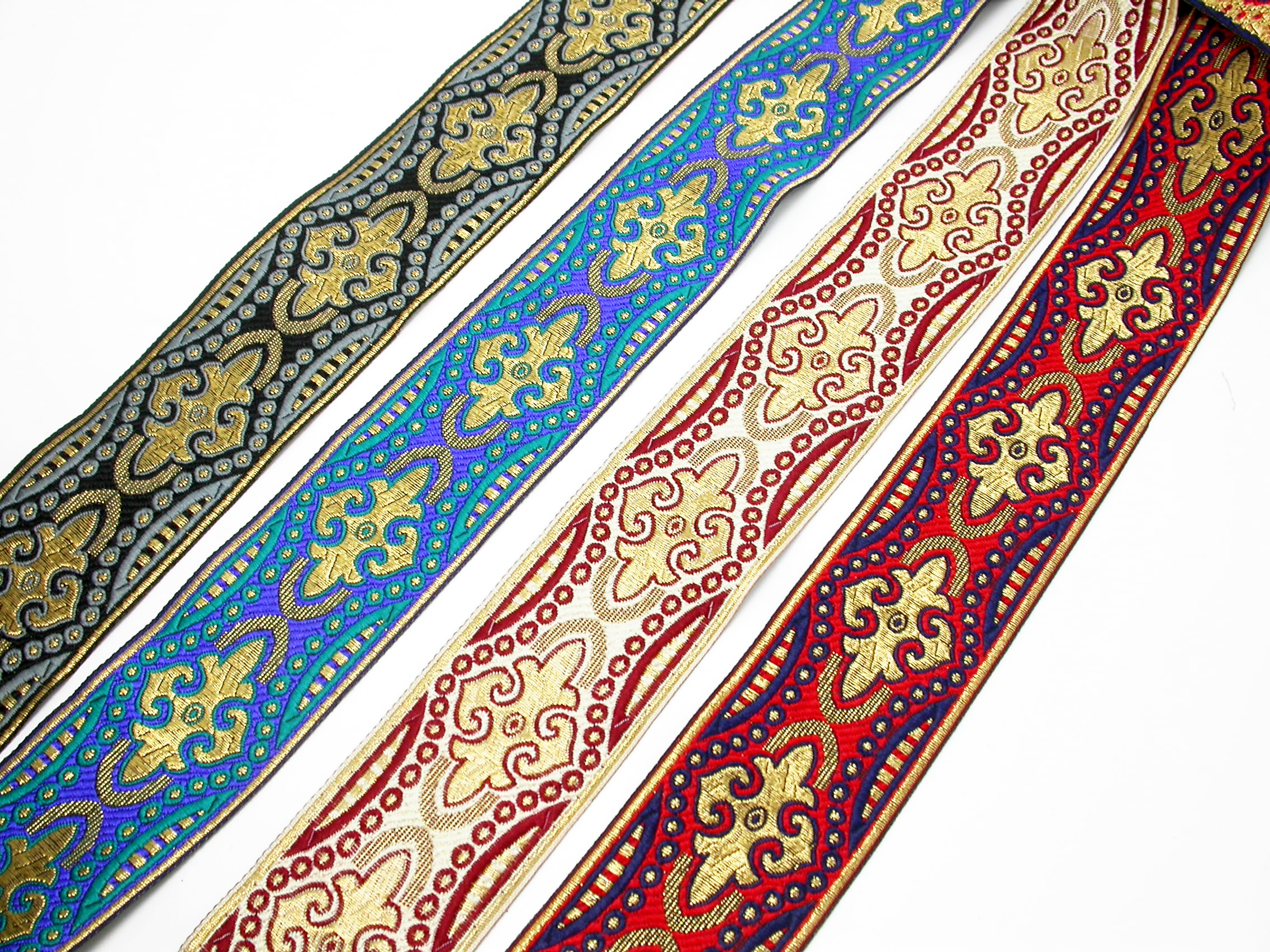 7METER 50MM Woven Jacquard Ribbon Trims Geometric Flower Totem