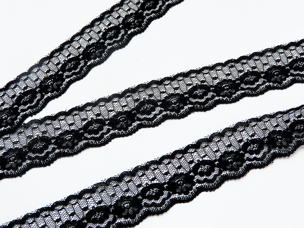 Black Lace Very Soft Lingerie Quality 11/4" 32mm floral galloon 50 yards