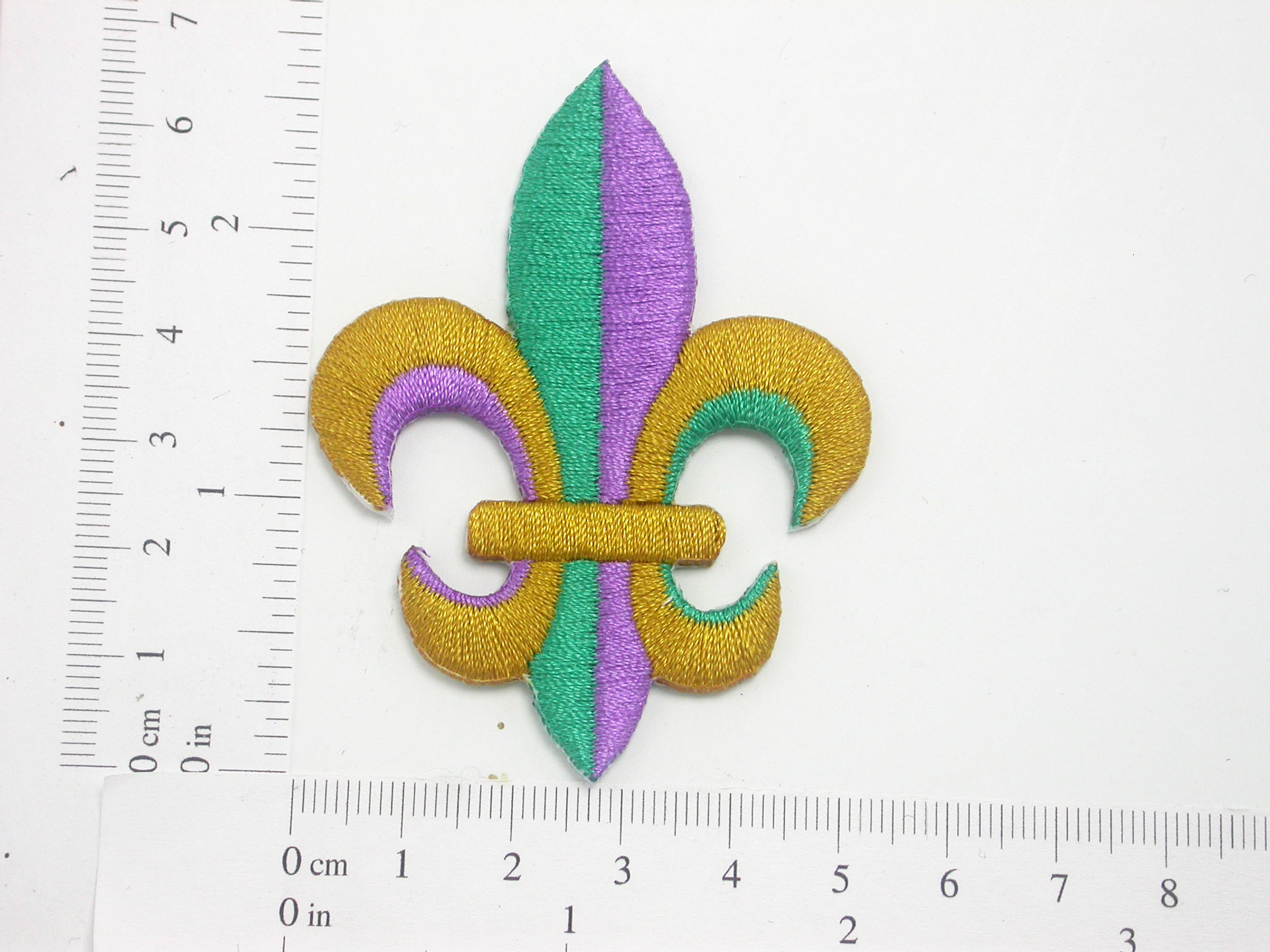 MARDI GRAS - Green/purple/Gold - Iron on Applique/Embroidered