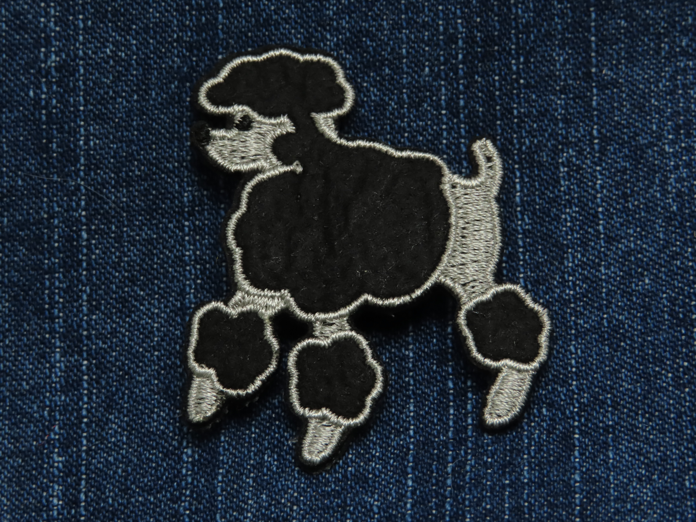 Toy Poodle Patch Rockabilly 2" 50mm Pink White or Black