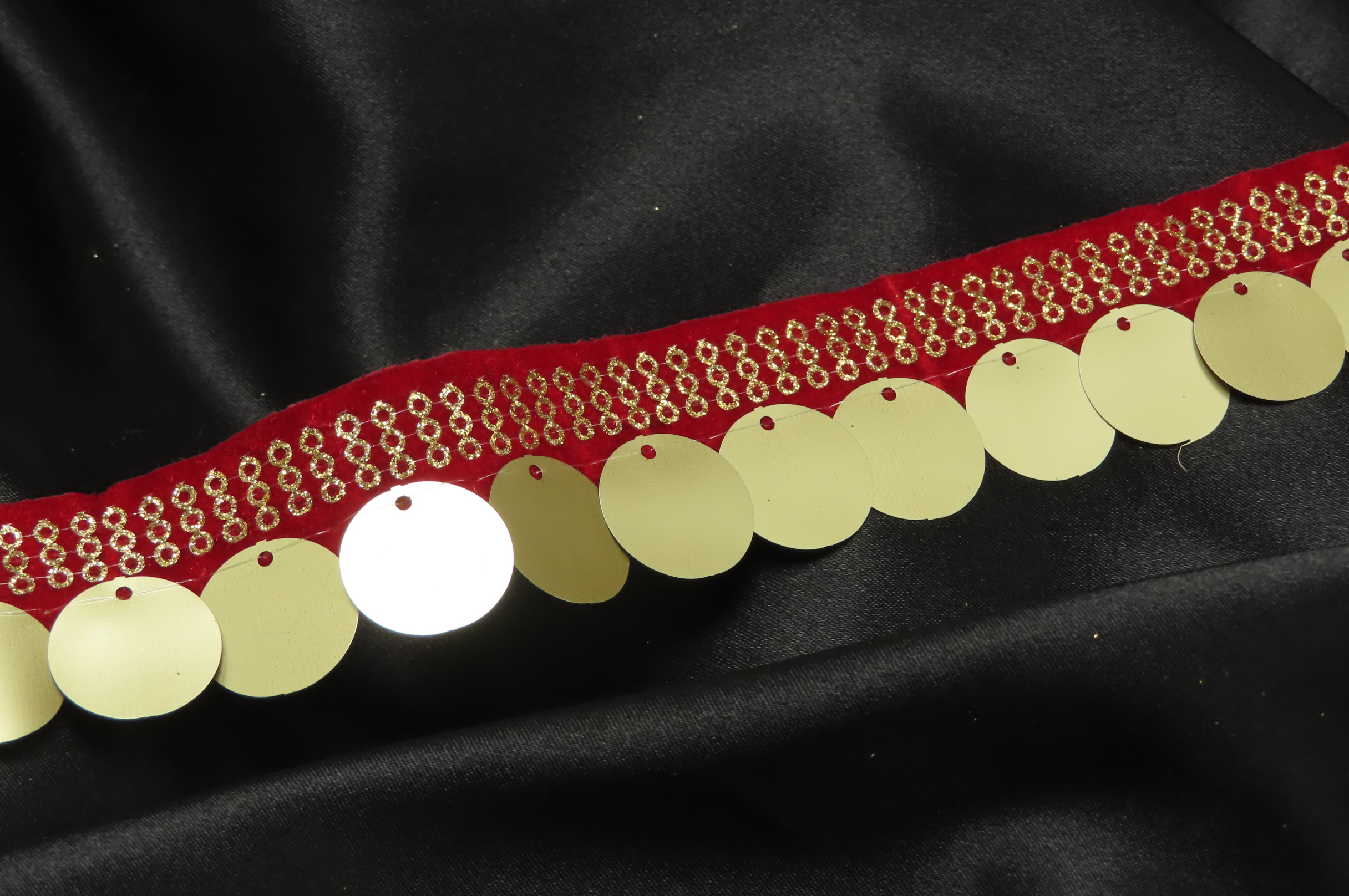 1 1/8 29mm Round Sequin Trim Header 18 Meters 12 colors