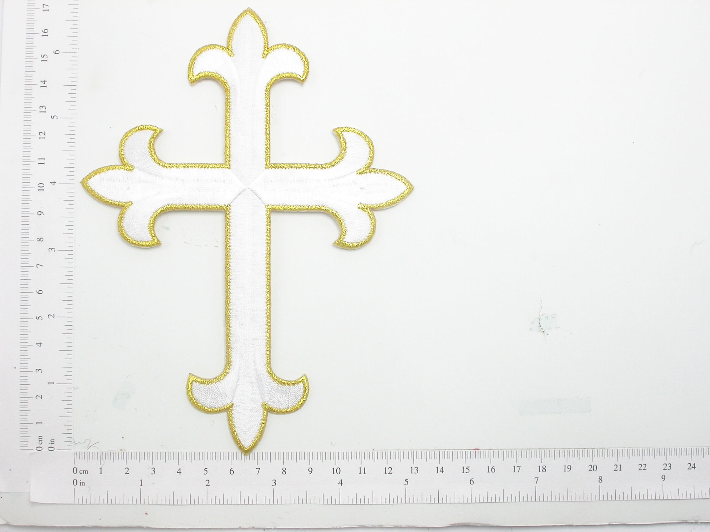 Adove 10 Pcs Cross Patch Cross Embroidered Applique Decorative