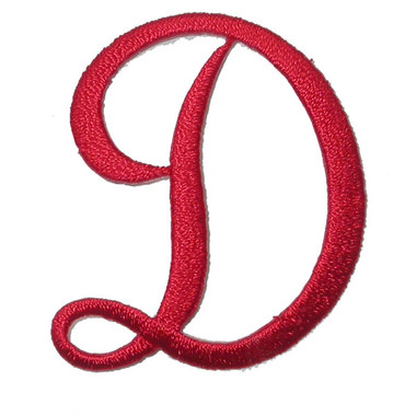 Script Red Letter D - Patchwork Panda Trims