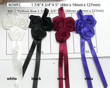 Flat Satin Ribbon Roses with Leaf Pack 24