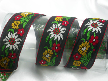 1+1//2 inch Ivory Jacquard Ribbon Beige price per yard