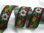 Vintage Cotton Jacquard Ribbon 1 1/2" (38mm) Edelweiss Priced Per Yard