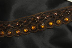 Sheer Embroidered 1 1/2" 38mm Beaded Brown 12 Yards