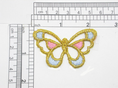 Sequin Butterfly Patch 2 3/4 Gold & Purple - Patchwork Panda Trims