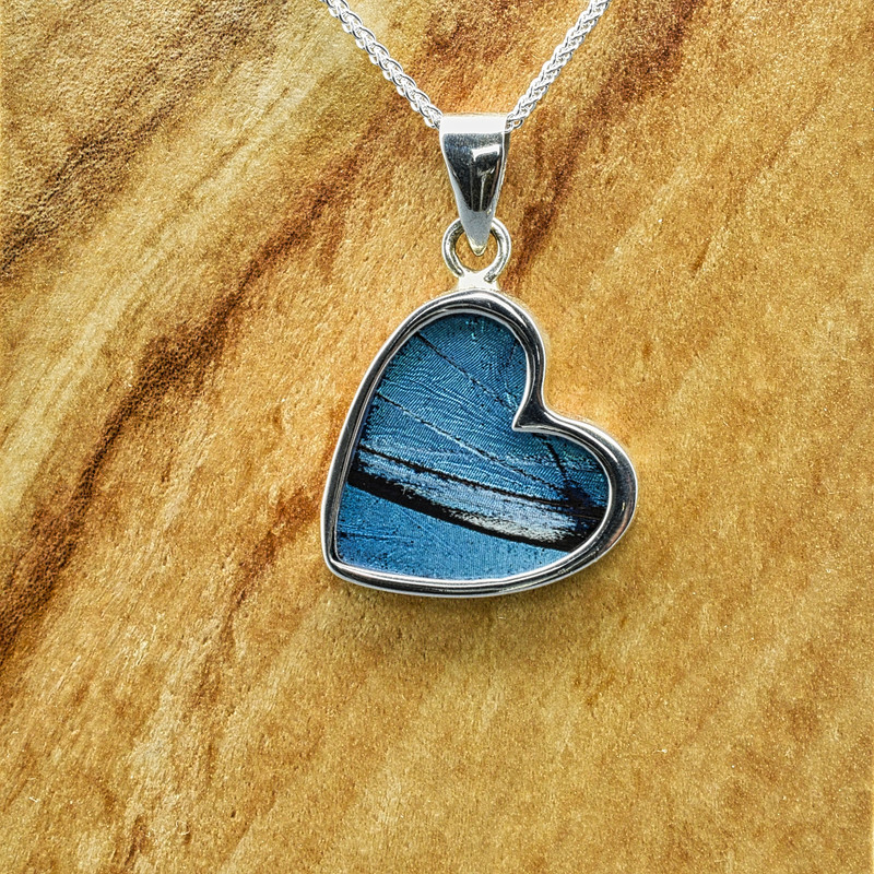 Small Morpho Peleides Butterfly Pendant