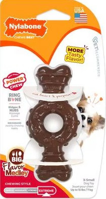 Nylabone Power Chew Flavor Medley Ring Bone, X-Small