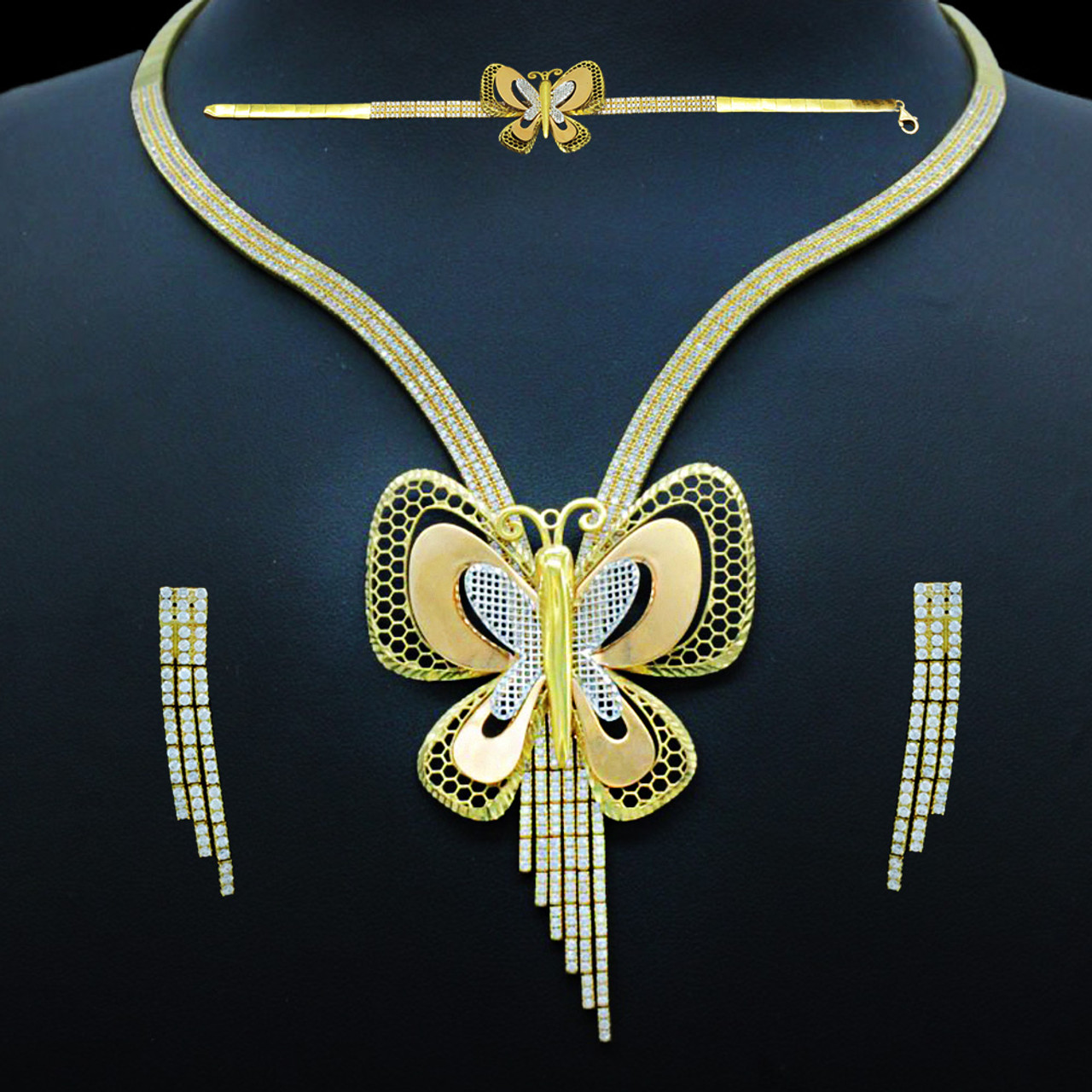 2 Row Pearl Necklace Set (I) - Modi Pearls