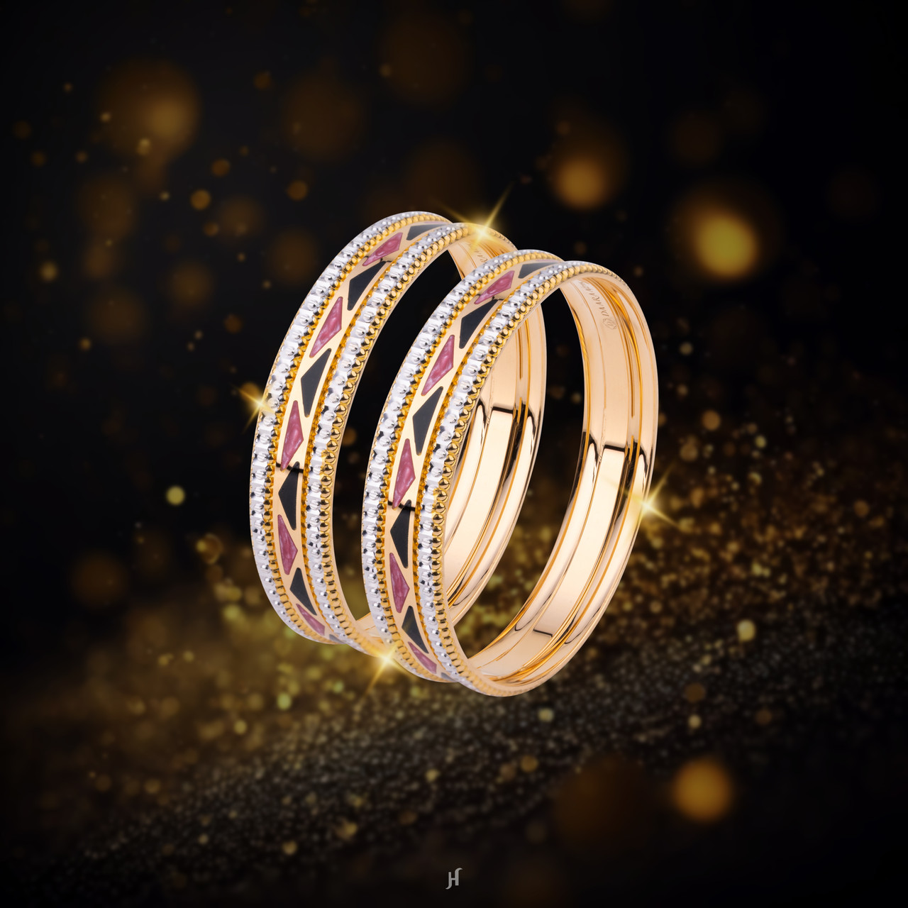 Exclusive Gold Bangles at Rs 454000/pair | Stone Gold Bangle in Delhi | ID:  21183773997