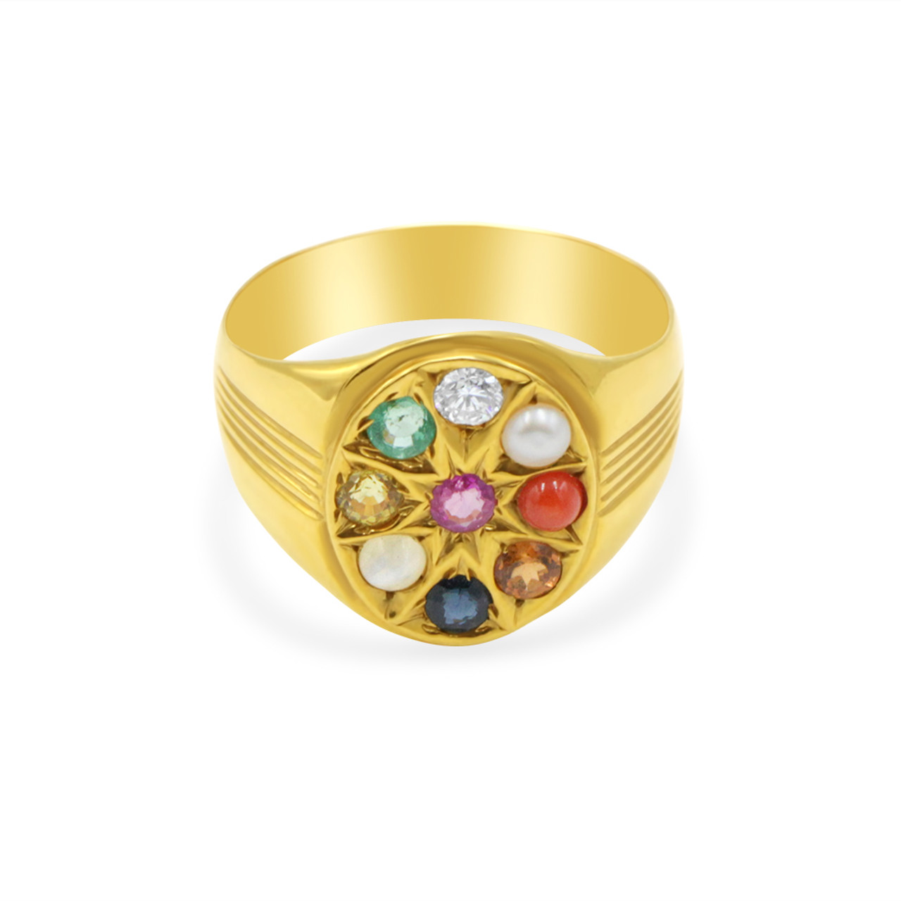 Antique Navaratna Gold Ring for Men | Gold finger rings, Gold ring designs,  Ring designs
