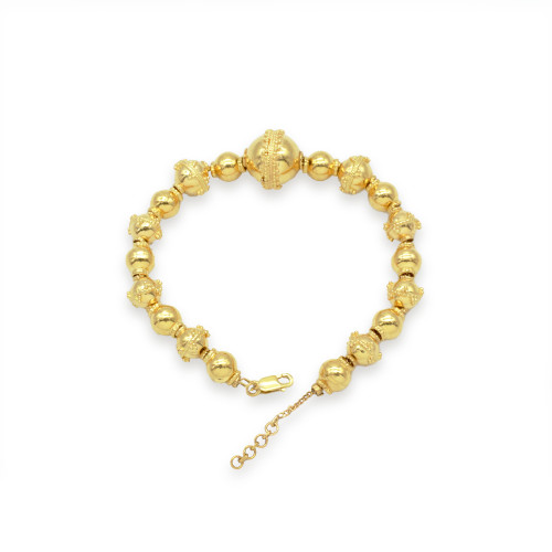 21K Yellow Gold Bahraini Sphere Bracelet with adjustable lobster clasp