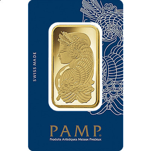 24K PAMP Lady Fortuna Gold Bar 50 Grams